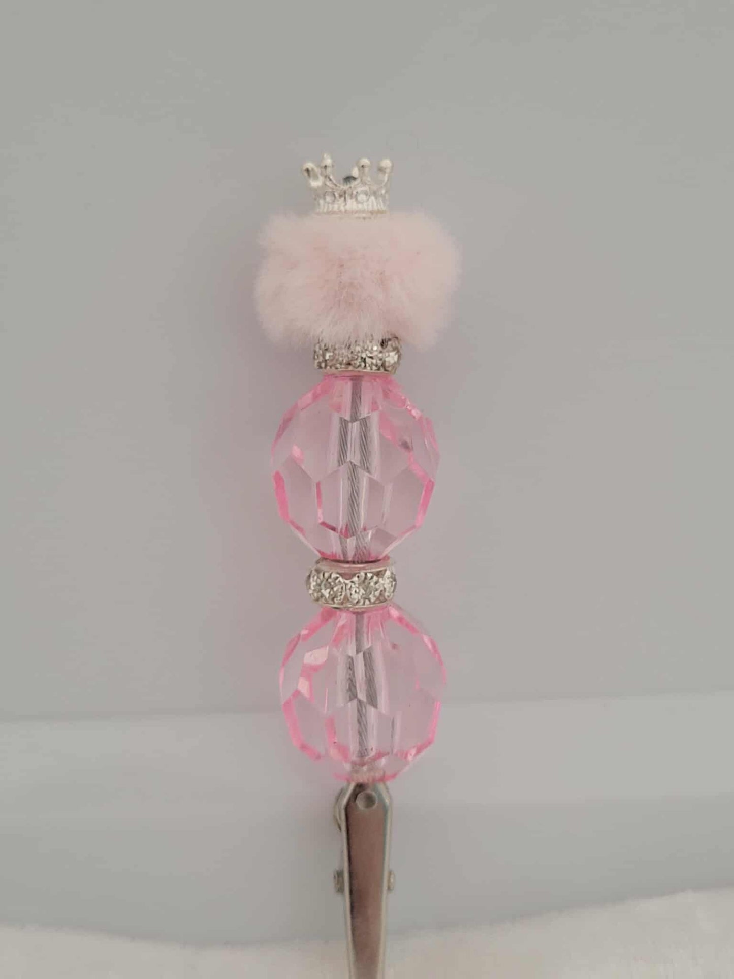 “Pink Crystal Puff Princess Roach Clip”