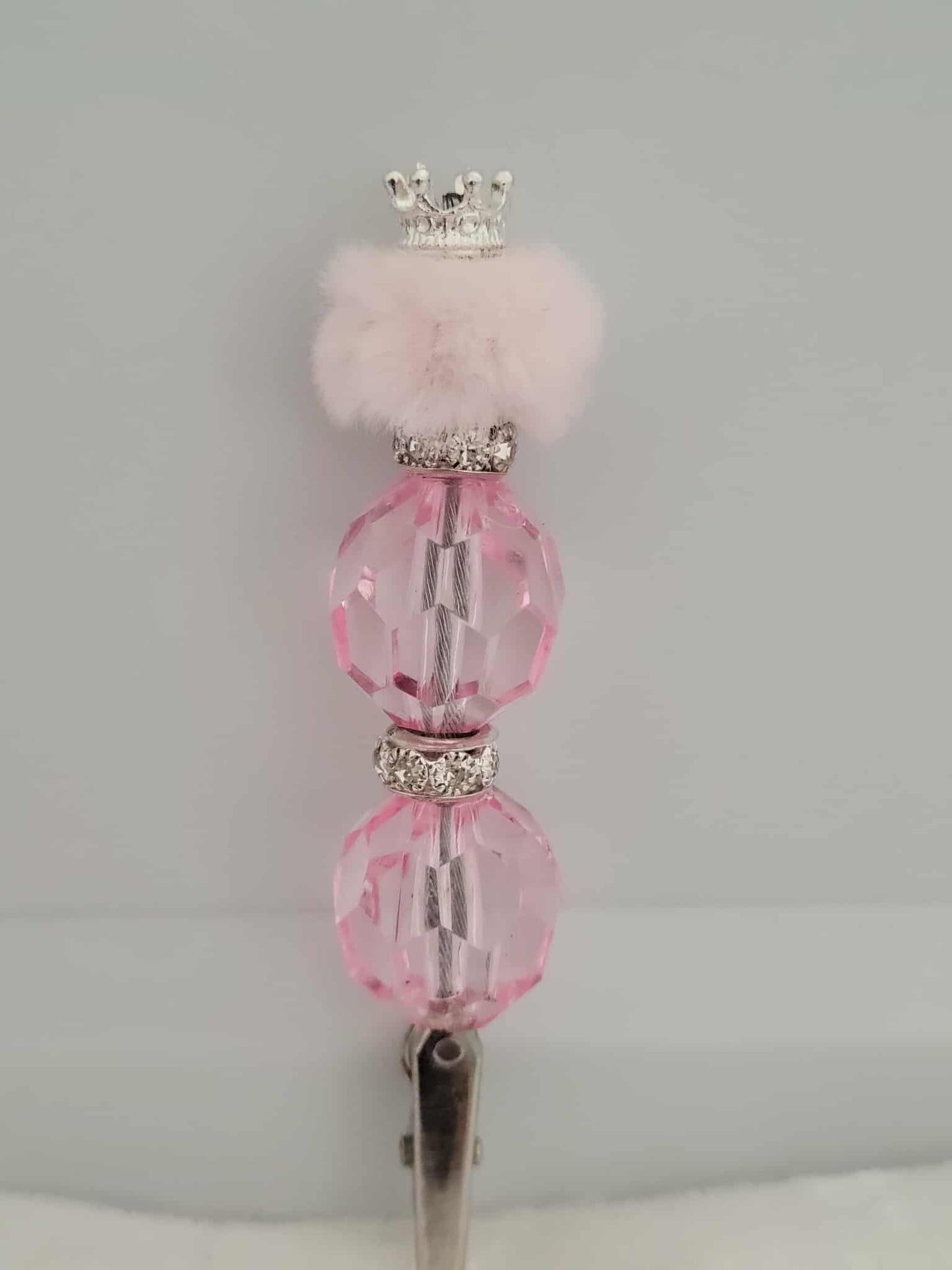 “Pink Crystal Puff Princess Roach Clip”