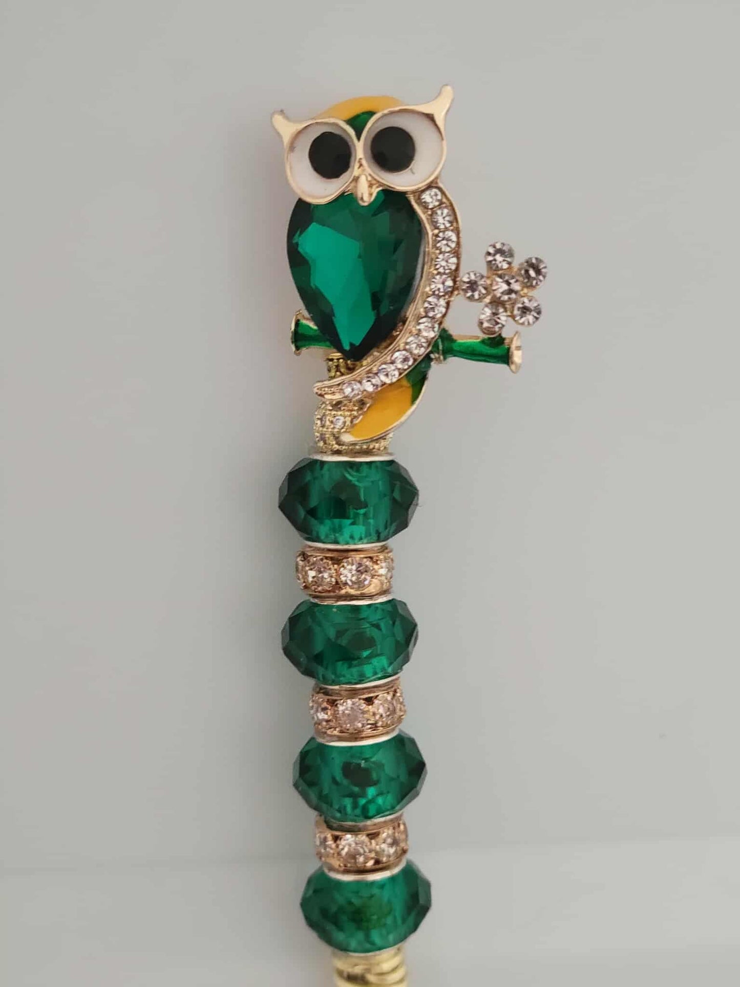 Emerald High & Wise Owl Roach Clip - Emerald Joint Holder