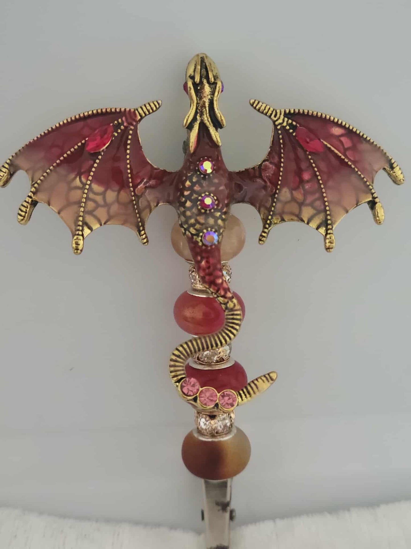 Blaze Breather Beaded Roach Clip – Crimson Dragon Edition