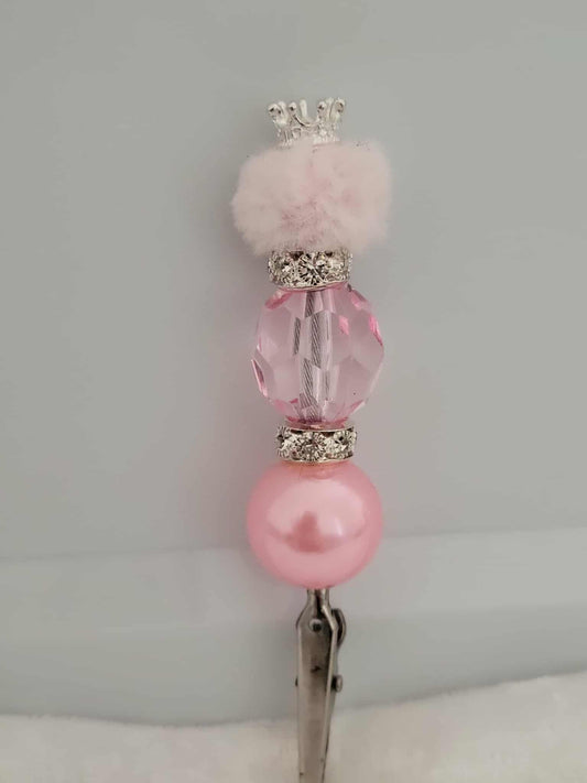 “Pink Pearl Puff Queen Roach Clip”