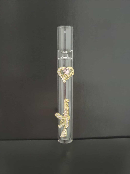 Love & Ammo Blinged-Out Glass Chillum