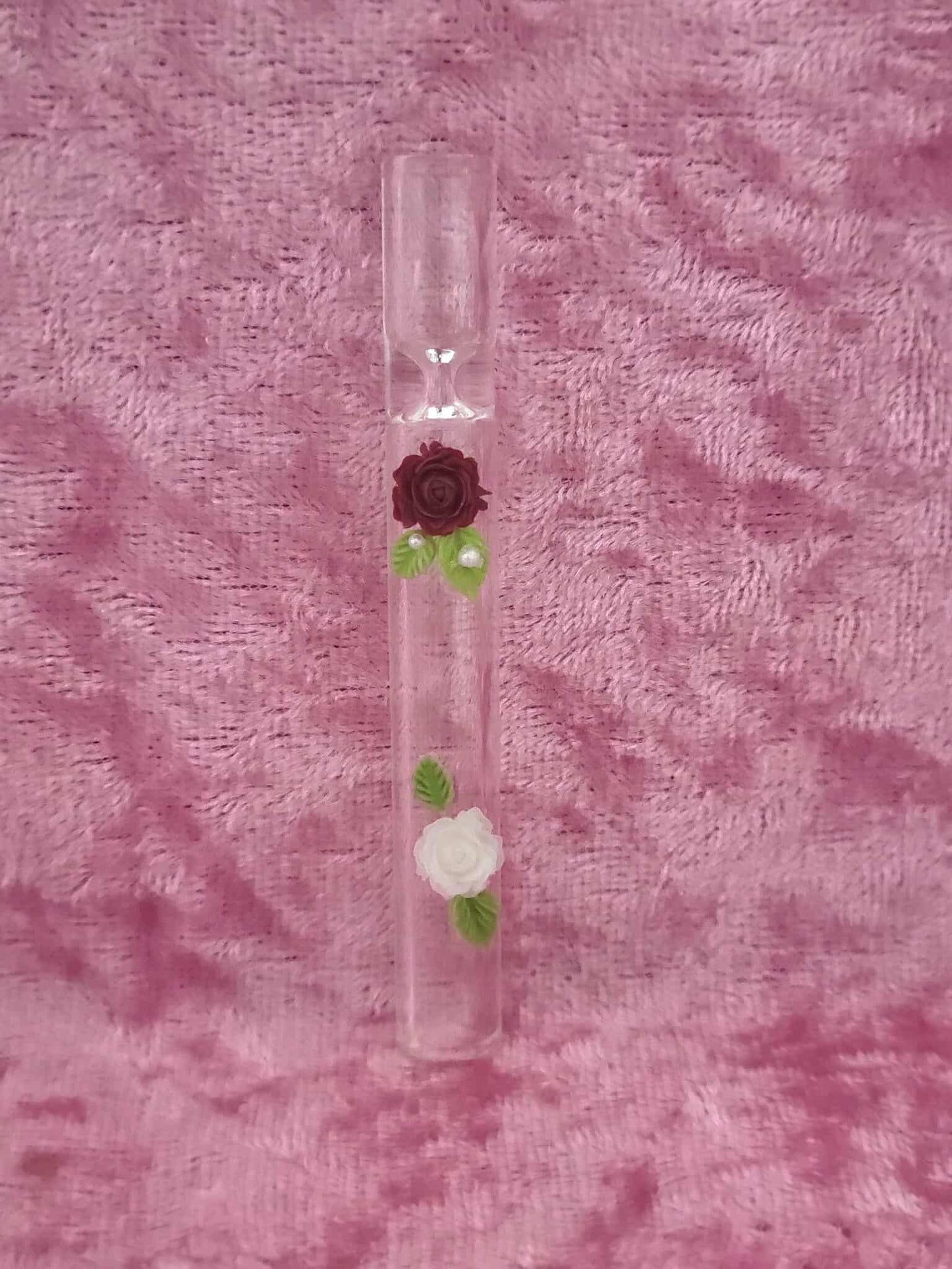 Rose Garden Chillum – Handmade Floral Glass One Hitter