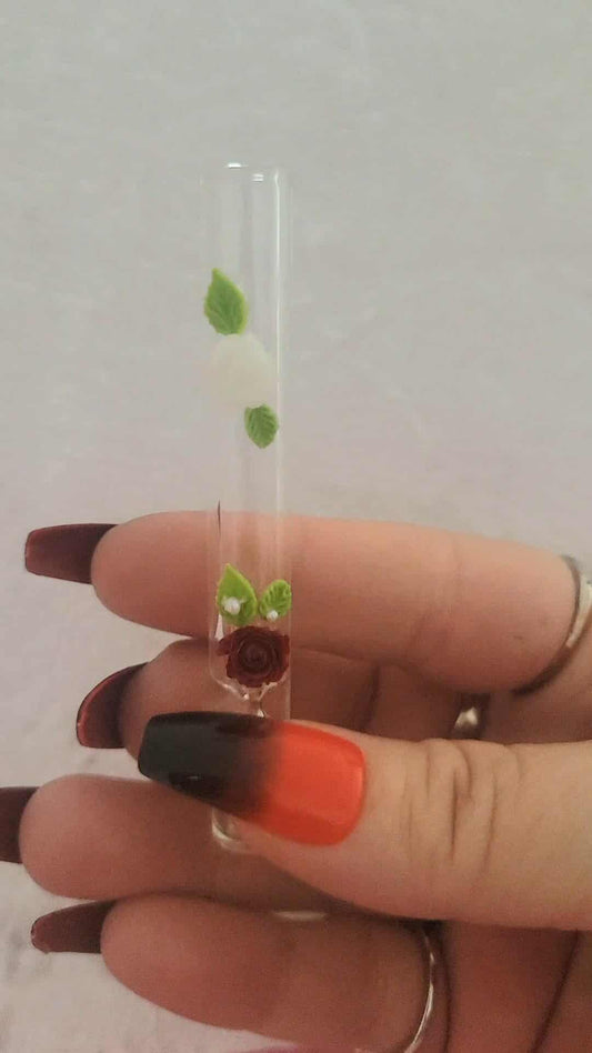 Rose Garden Chillum – Handmade Floral Glass One Hitter